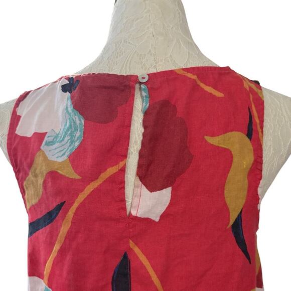 Sigrid Olsen Red Floral Linen Shift Dress Medium quiet luxury all over print - Picture 5 of 12